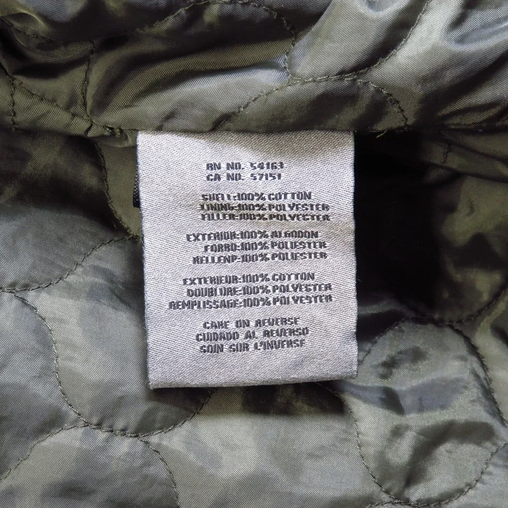 Levi Quilt Lined Canvas Jacket Insulated Hooded Anorak Zip Up M 38 Chest Strauss